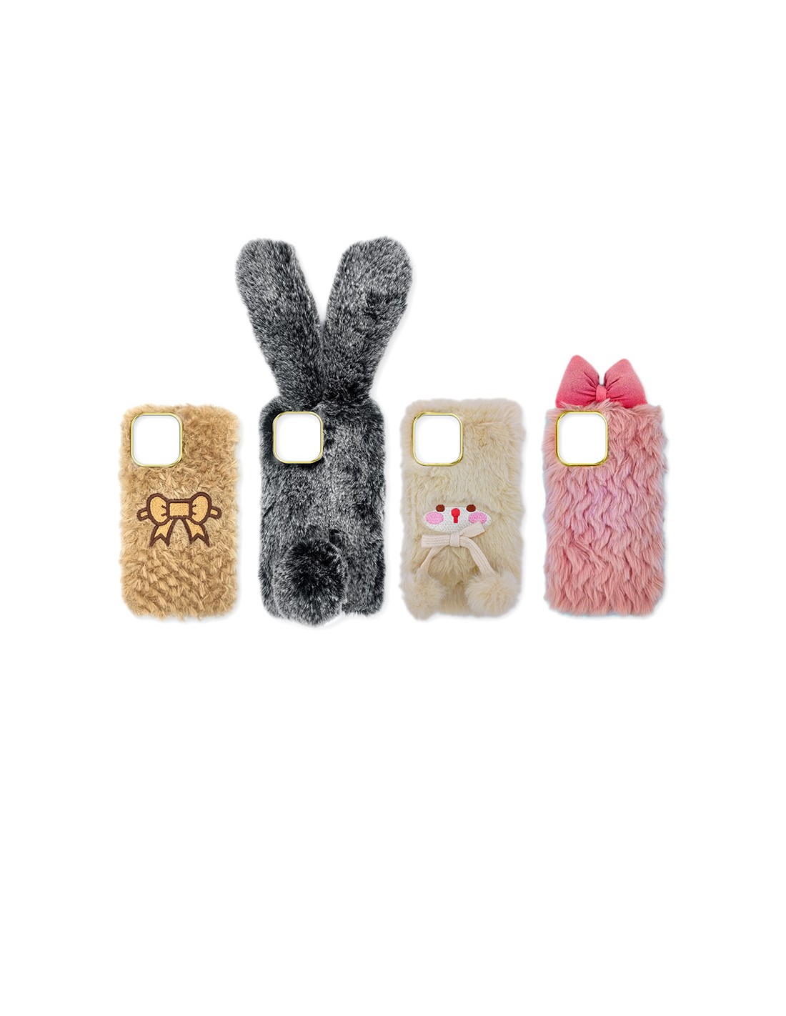 3D CUTE FLUFFY ANIMALS SOFT COVER CASE