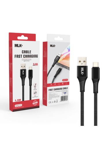 MLK+ CÂBLE TRESSÉ POUR CHARGE RAPIDE DE TYPE C 2,4A