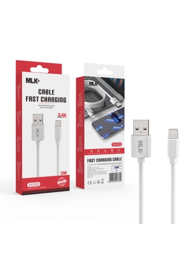 MLK+ CHARGING AND DATA CABLE 2.4A LIGHTNING CONNECTOR 200CM