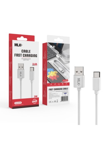 MLK+ LADE- UND DATENKABEL 2.4A STECKER TYP C 300CM