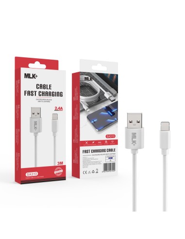 MLK+ CÂBLE DE CHARGE ET DE DONNÉES 2.4A 300 CM CONNECTEUR LIGHTNING