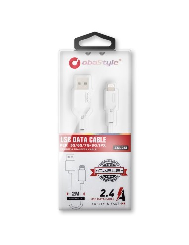 CABLE USB DE CHARGE ET DE DONNEES 200CM APPLE LIGHTNING CONNECTEUR 8 BROCHES 2.1A